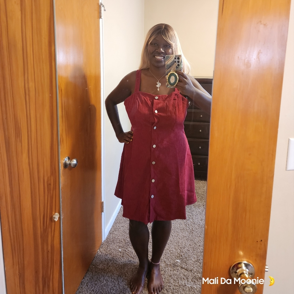 SHEIN -Button Corduroy Overall Dress 0XL (12)